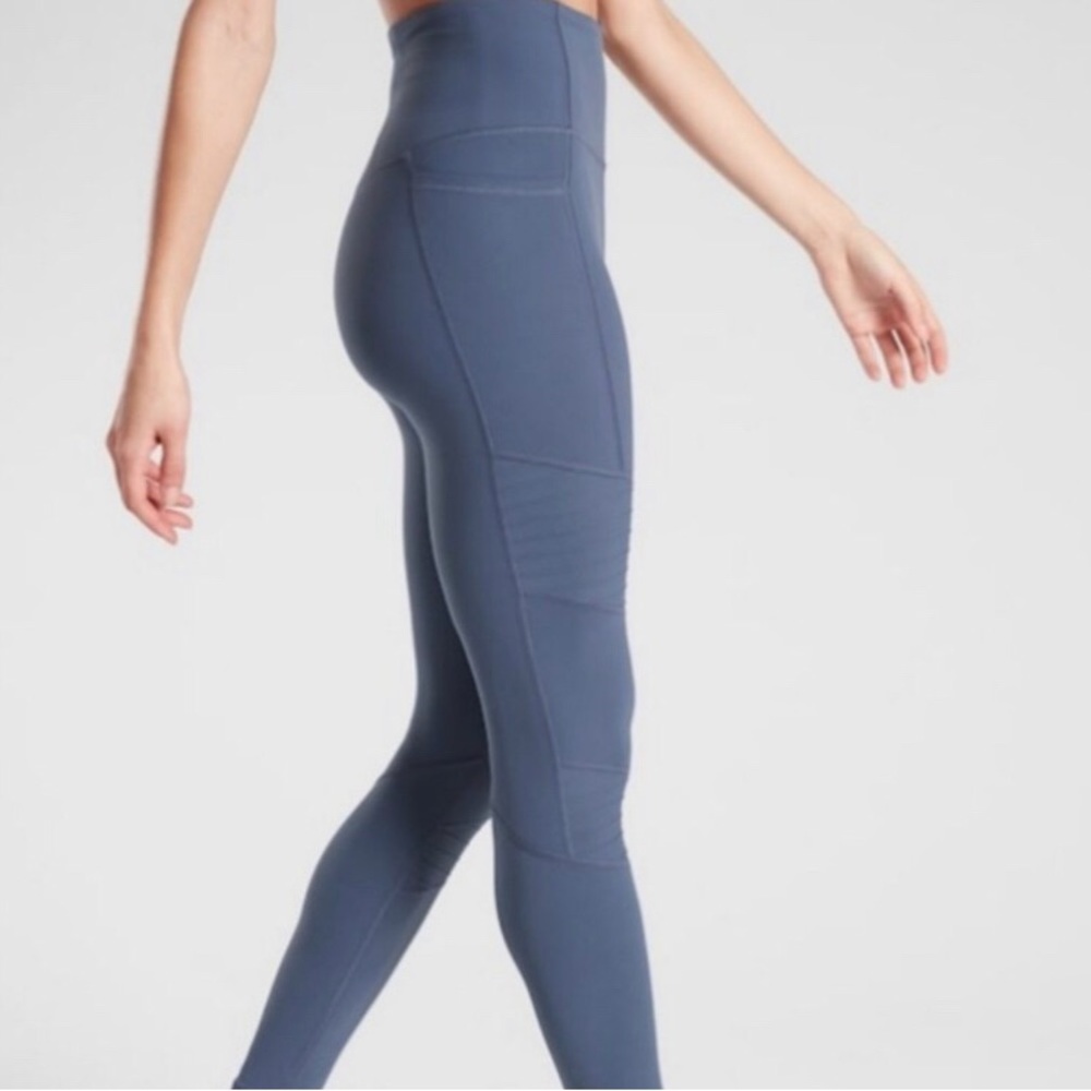 Athleta Inclination Moto Tights Blue Size S